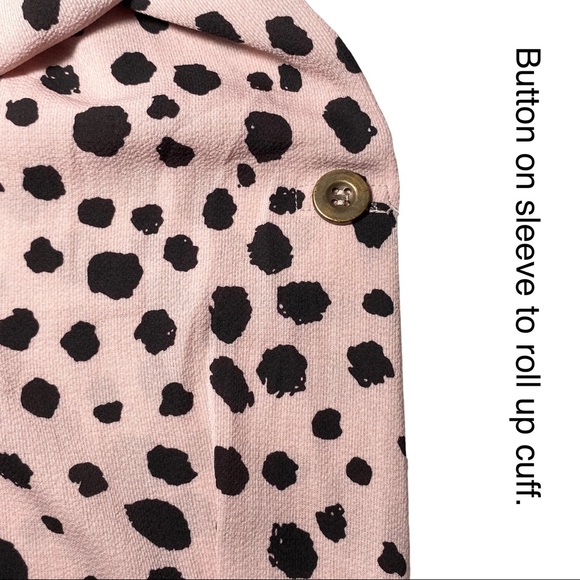 3/$10 Listicle Dress M Babydoll Mini Polka Dot Long Sleeve - Picture 7 of 10